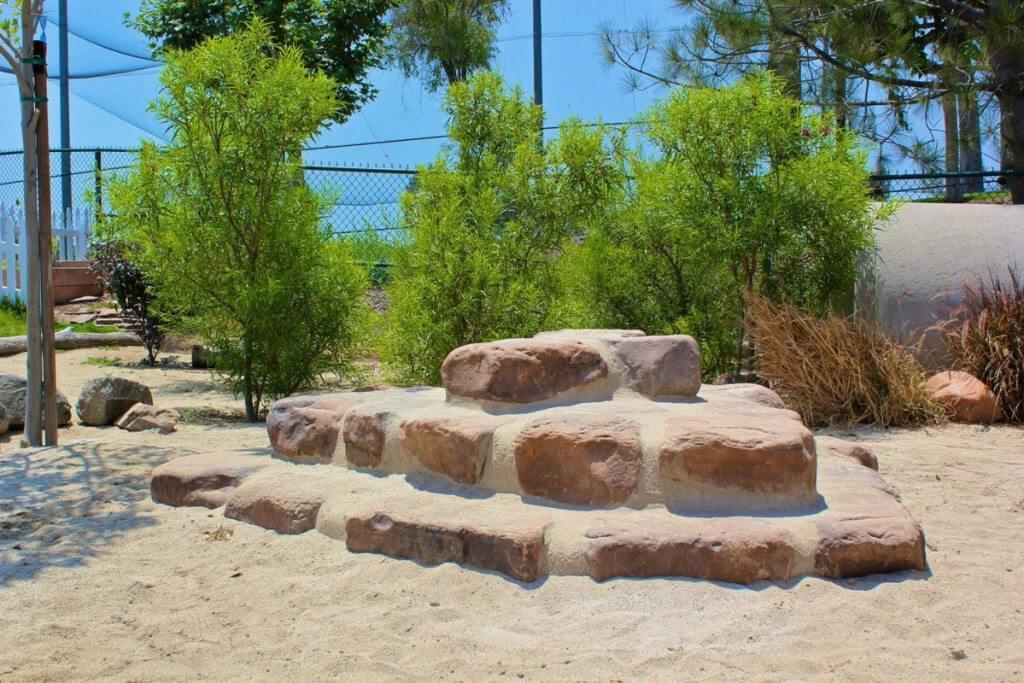 garden stones in sand