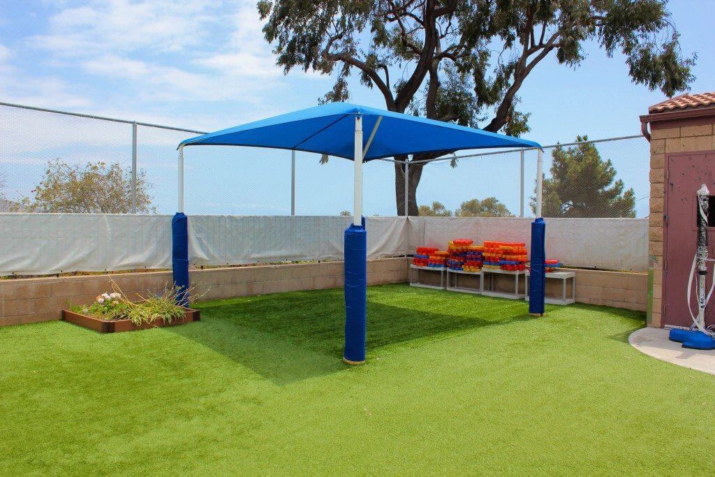 blue garden tent