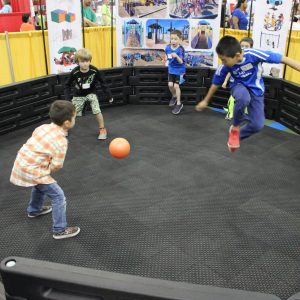 High Wall Gaga Ball Pit with Rubber Flooring Combo